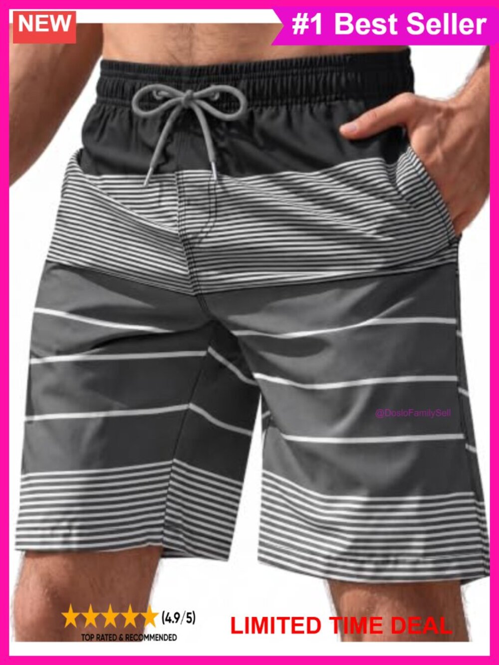 Men's Swim Trunks Mesh Lined Quick Dry Board Shorts Beach Pool